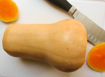 butternut squash with ends cut off