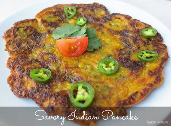 Savory Indian Pancake by myheartbeets.com