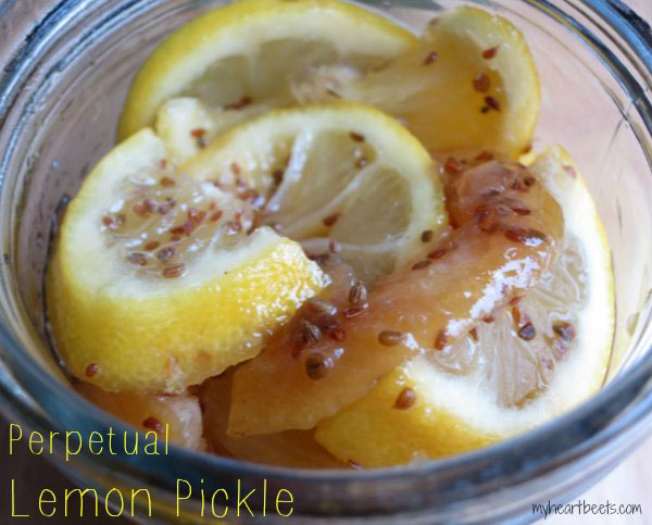 this Indian lemon pickle (achar) is a great way to use up your leftover lemons - myheartbeets.com