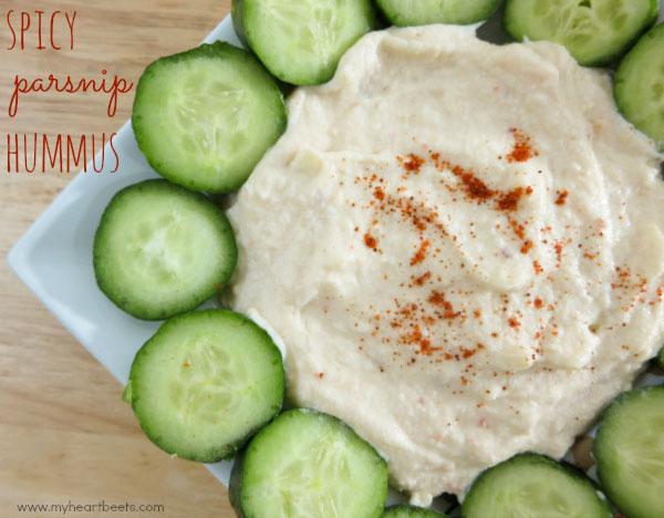 Spicy Parsnip Hummus + The Paleo Foodie Cookbook Giveaway! www.myheartbeets.com