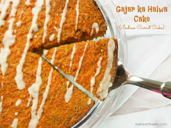 Gajar ka Halwa Cake (Indian Carrot Cake) by myheartbeets.com