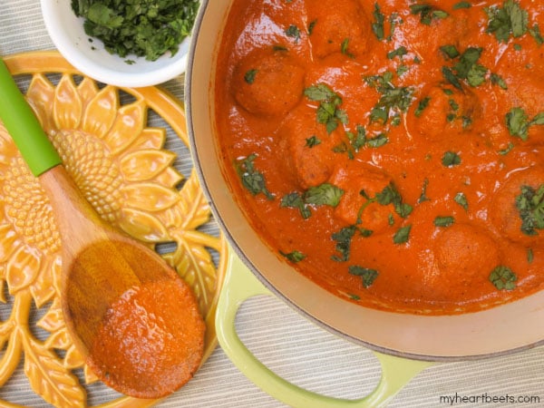 malai kofta curry - vegetable dumplings in a sea of creamy tomato sauce - myheartbeets.com