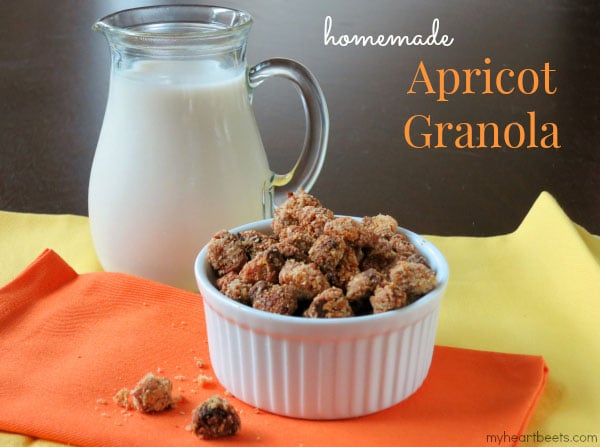 homemade apricot granola myheartbeets.com