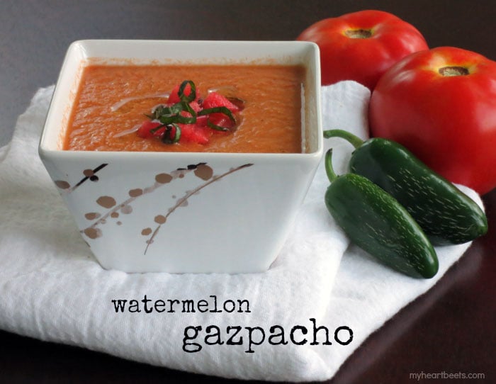 watermelon gazpacho by myheartbeets.com