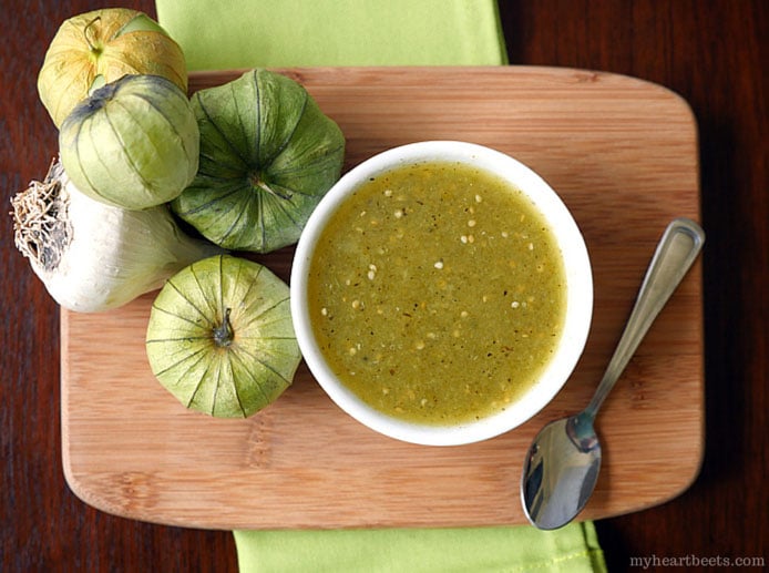 roasted salsa verde by myheartbeets.com