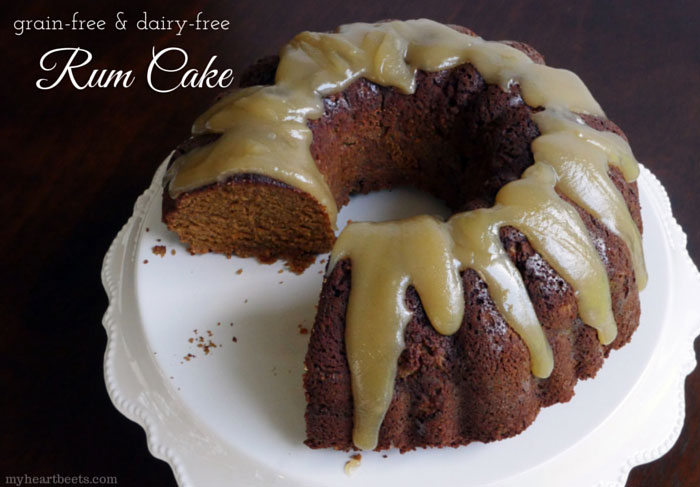 Grain-free and Dairy-free Rum Cake by myheartbeets.com