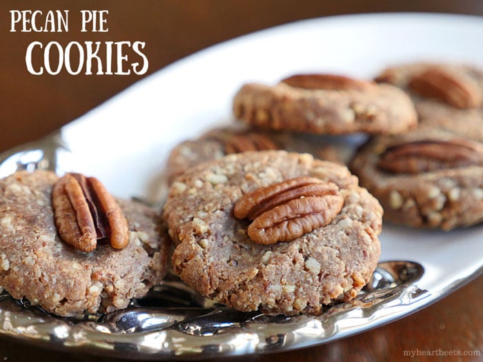 pecan pie cookies made with 3-ingredients by myheartbeets.com