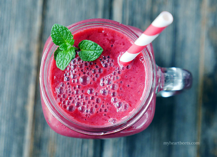 raspberry lime mint smoothie
