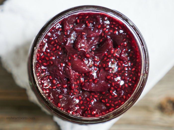 3-ingredient cherry chia jam by myheartbeets.com