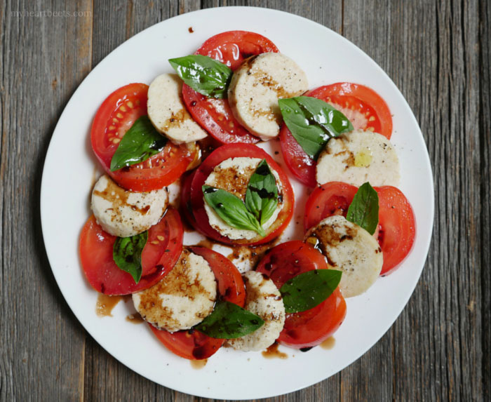 Dairy-free Caprese Salad by MyHeartBeets.com