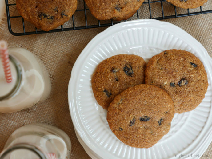 Paleo Oatmeal Cookies by MyHeartBeets.com