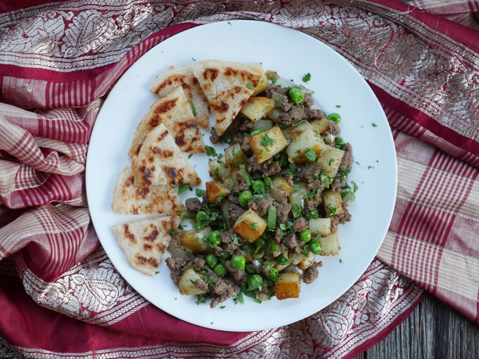 Deconstructed Beef Samosa with Crispy Naan by Ashley of MyHeartBeets.com