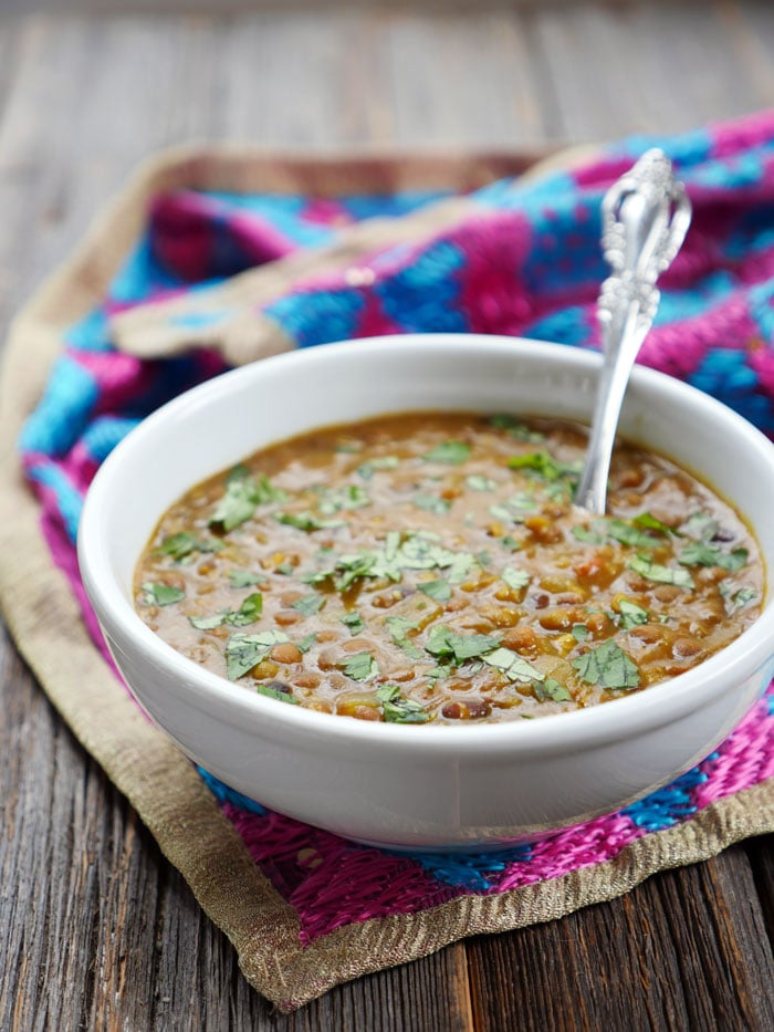 Instant Pot Dal Makhani: buttery lentils cooked in delicious Indian spices by Ashley of MyHeartBeets.com 
