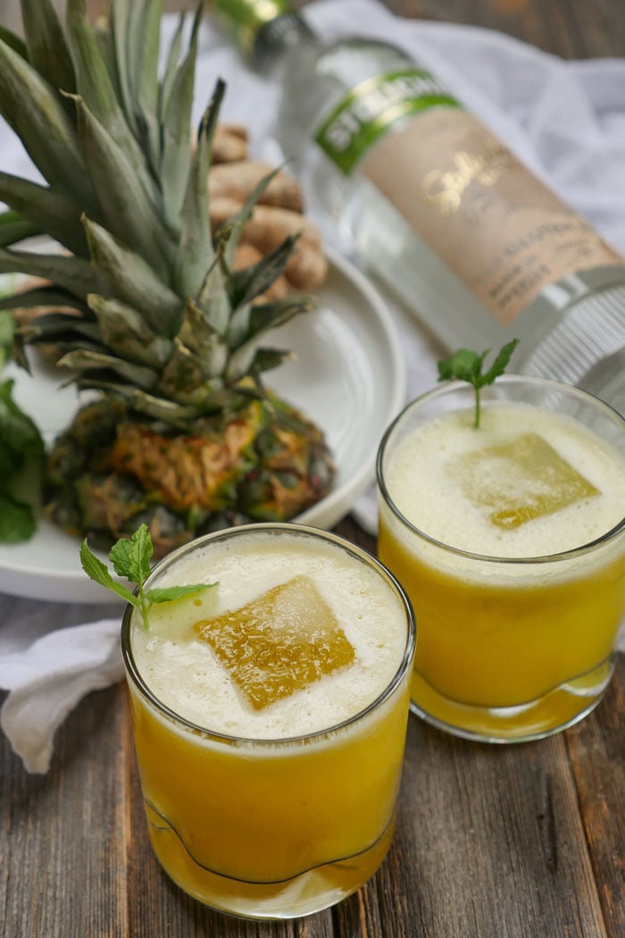 Spicy Pineapple Coconut Cocktail by Ashley of MyHeartBeets.com