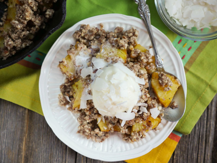 Grilled Pineapple Crisp by Ashley of MyHeartBeets.com