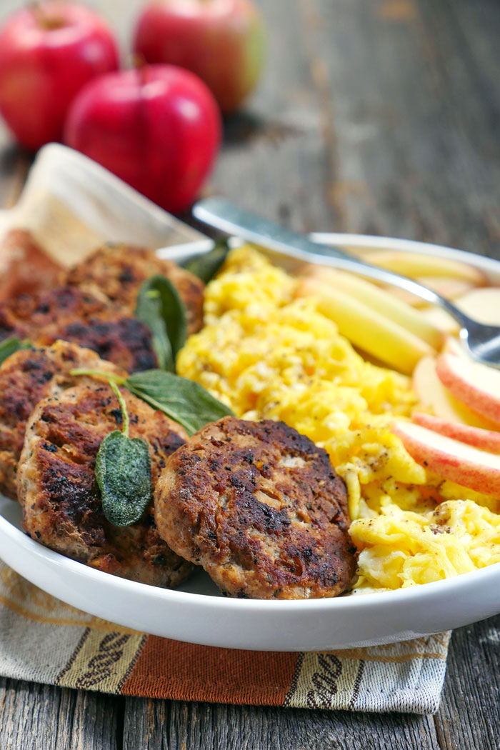 Spicy Apple Sage Breakfast Sausage by Ashley of MyHeartBeets.com