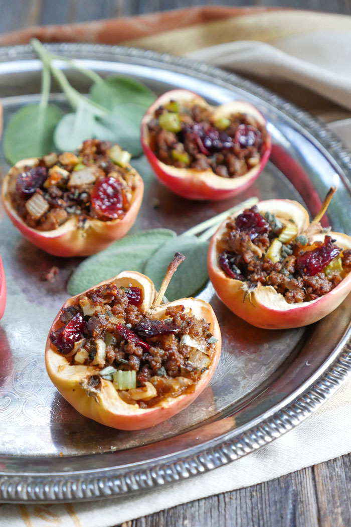 Savory Beef and Sage Baked Apples by Ashley of MyHeartBeets.com