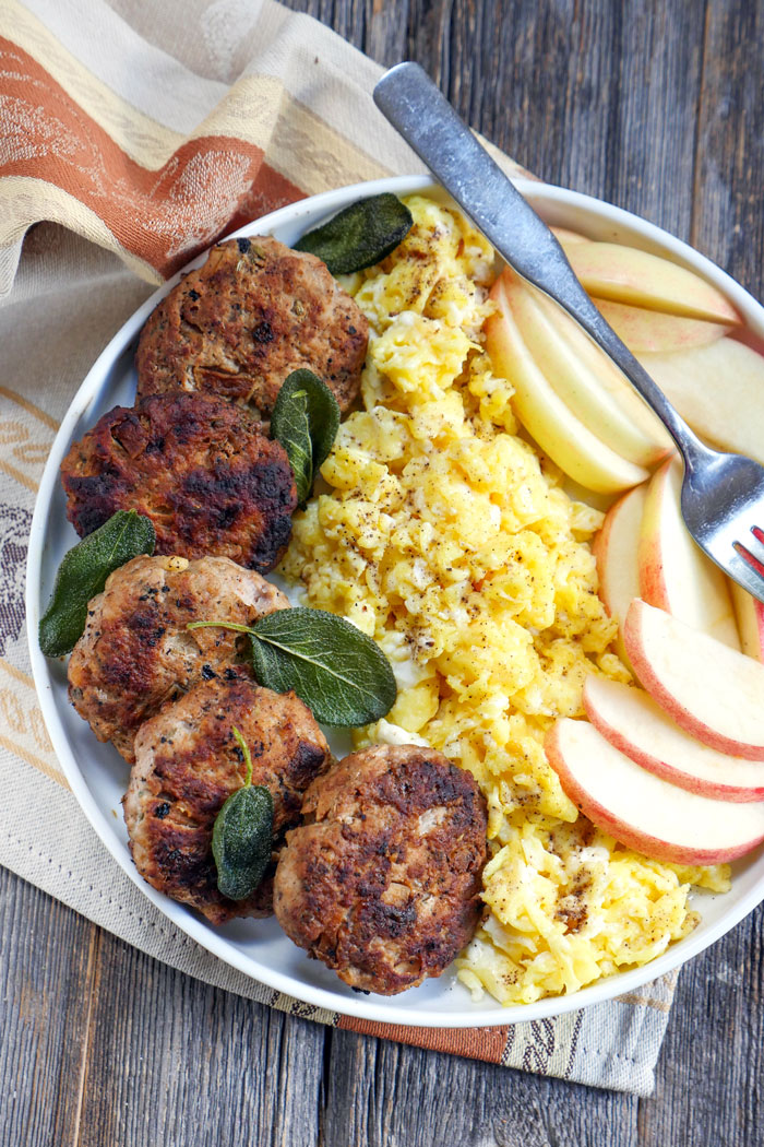 Spicy Apple Sage Breakfast Sausage by Ashley of MyHeartBeets.com