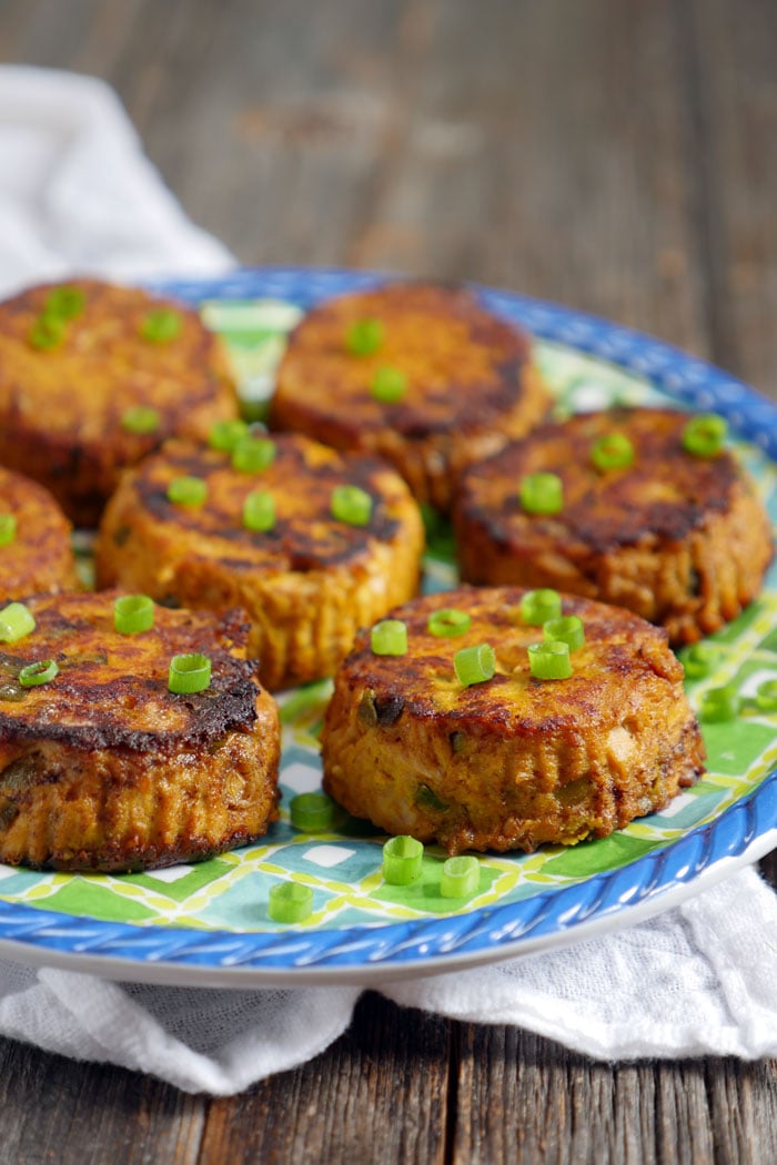 Spicy Canned Tuna Paleo Pumpkin Patties by Ashley of MyHeartBeets.com