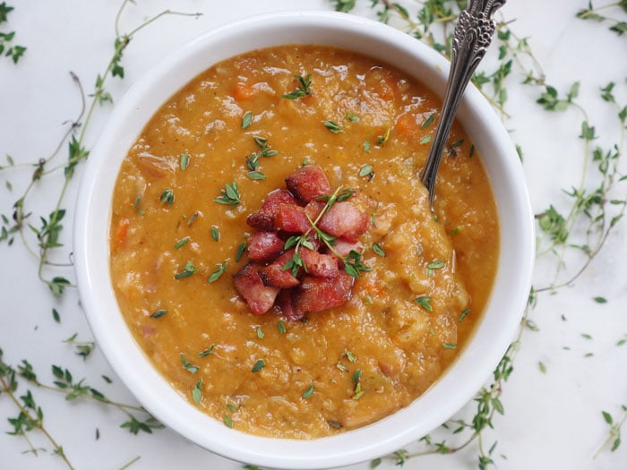 Ham and Lentil Soup by Ashley of MyHeartBeets.com