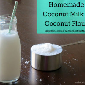 how to make homemade coconut milk and coconut flour by myheartbeets.com