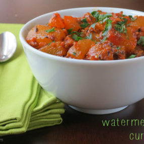 don't waste watermelon rind! make a watermelon rind curry on myheartbeets.com