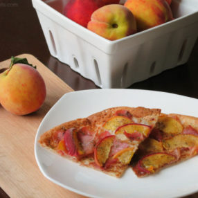 Prosciutto Peach Pizza by myheartbeets.com