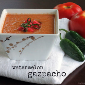 watermelon gazpacho by myheartbeets.com