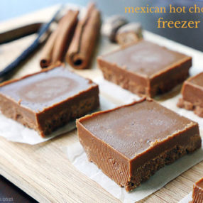 mexican hot chocolate freezer fudge by myheartbeets.com