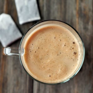 Buttered Chai (similar to bulletproof coffee - but chai) by Ashley of myheartbeets.com