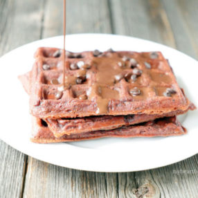 Grain-free Red Velvet Waffles by myheartbeets.com