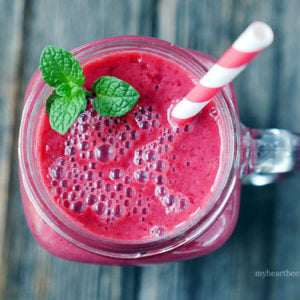 raspberry lime mint smoothie