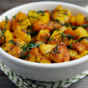 Crispy Indian Fried Dill Potatoes by MyHeartBeets.com