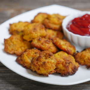 Coconut Flour Chicken Nuggets by myheartbeets.com