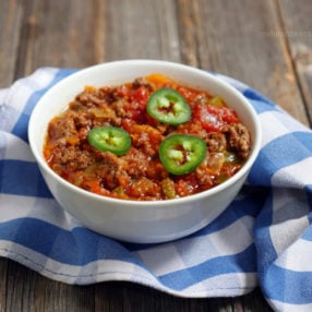 Texas Beef Chili recipe on MyHeartBeets.com