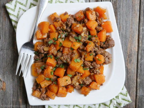 Spicy Ground Beef and Butternut Squash | My Heart Beets