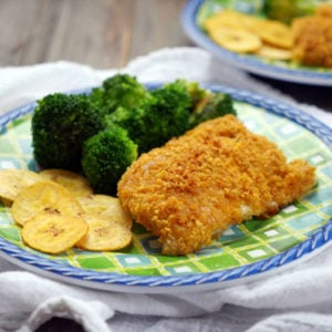 Plantain Crusted Haddock (gluten-free breaded fish) by Ashley of MyHeartBeets.com