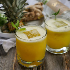 Spicy Pineapple Coconut Cocktail by Ashley of MyHeartBeets.com