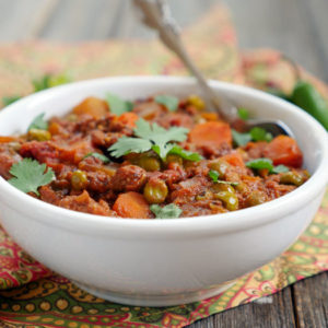 Indian Ground Lamb Curry made in an Instant Pot by Ashley of MyHeartBeets.com