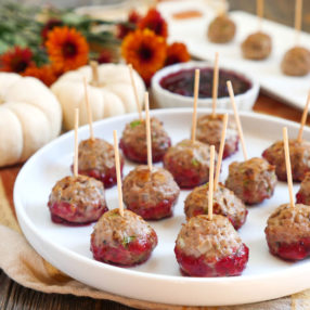 Thanksgiving Meatballs by Ashley of MyHeartBeets.com