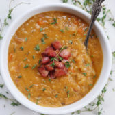 Ham and Lentil Soup by Ashley of MyHeartBeets.com