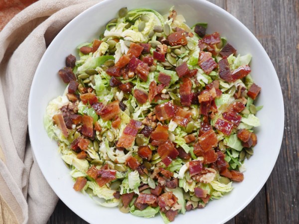 Bacon and Brussels Sprouts Salad | My Heart Beets