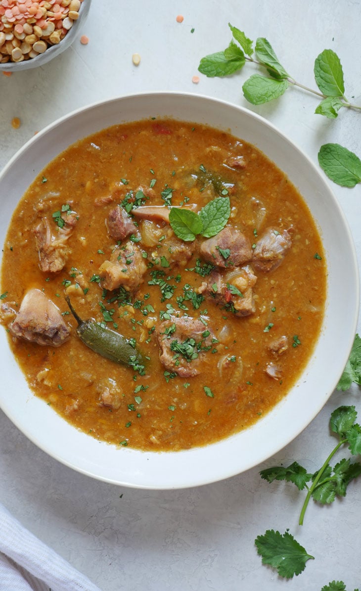 Instant Pot Dal Gosht (Lentils with Goat) by Ashley of MyHeartBeets.com