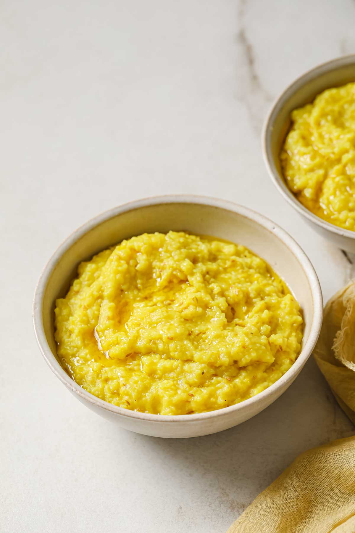 khichdi (rice and yellow lentil porridge)