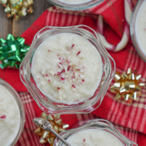 Instant Pot Peppermint Rice Pudding by Ashley of MyHeartBeets.com