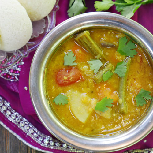 Instant Pot Sambar (Indian Split Pigeon Pea and Vegetable Soup) My