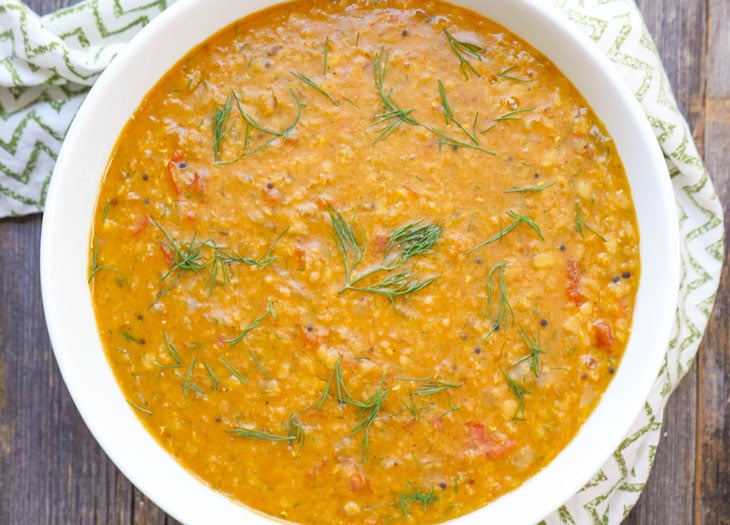 instant pot dill dal (dill leaves and lentils)