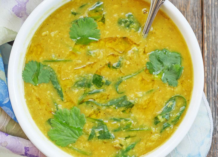 instant pot spinach dal