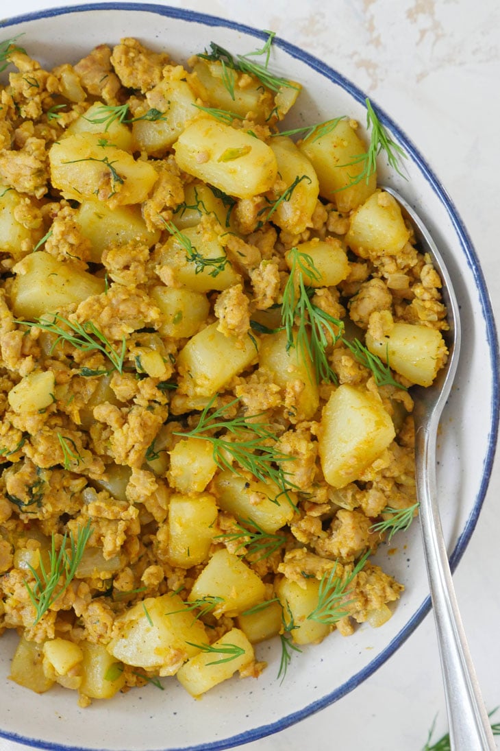 spicy dill ground turkey and potatoes