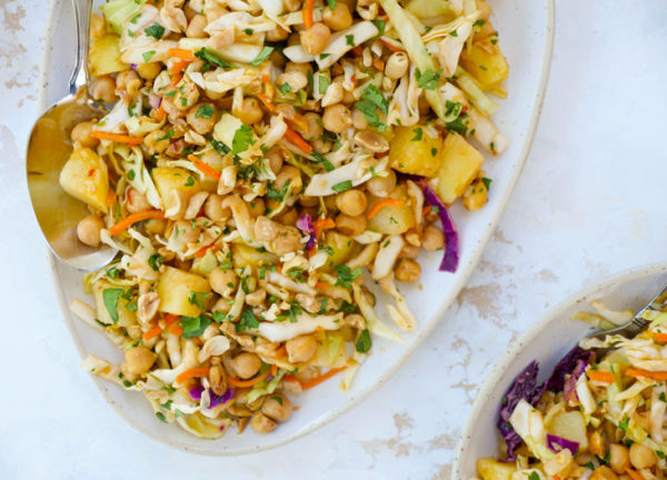 Spicy Cabbage Salad with Chickpeas and Potatoes | My Heart Beets